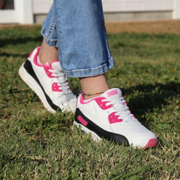 Shone 005-001_LACES-WHITE-FUXIA – Sportschoenen