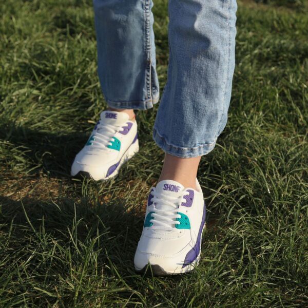 Shone 005-001_LACES-WHITE-PURPLE – Sportschoenen